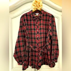 J Jill Plaid Blouse 2X